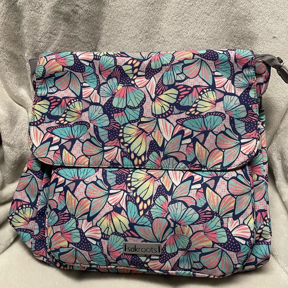 Sakroots Pink and Blue Butterfly Backpack